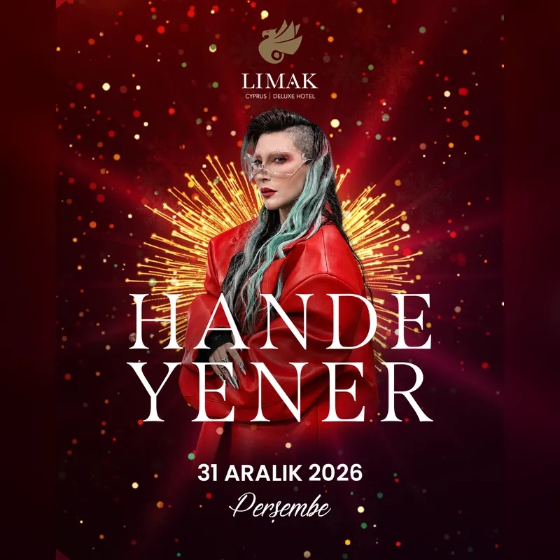 Hande Yener gala afişi, 31 Aralık 2026 Perşembe, Limak Cyprus Deluxe Hotel